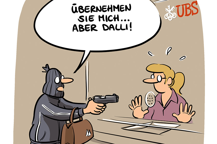 Die CS-Übernahme als Überfall. ©Tom Künzi